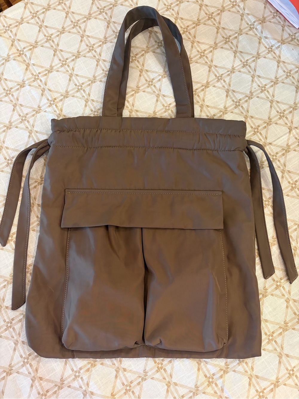 Nylon Zara Tote Bag with Front Pockets